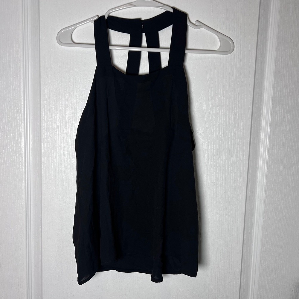 THREE EIGHTY TWO Women's Black Halter Neck Racerback Tank Top Size XS NWOT‎